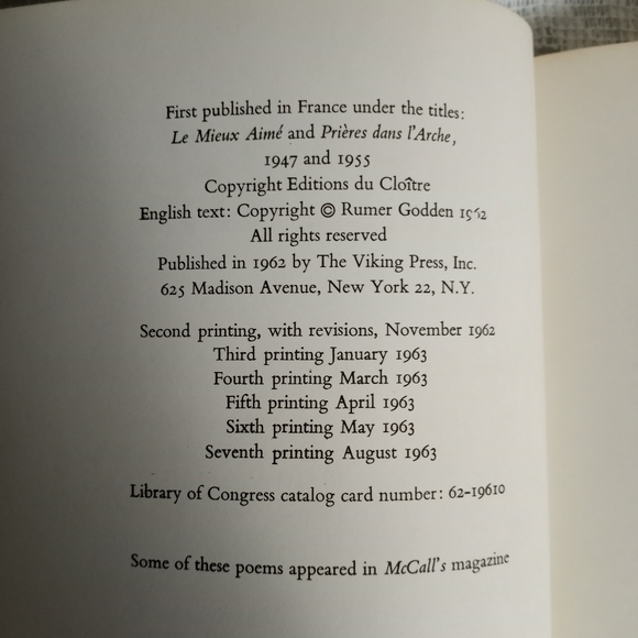 Vintage 1963 Prayers From the Ark Book Jean Primrose Hardcover Dust Jacket - Picture 6 of 12